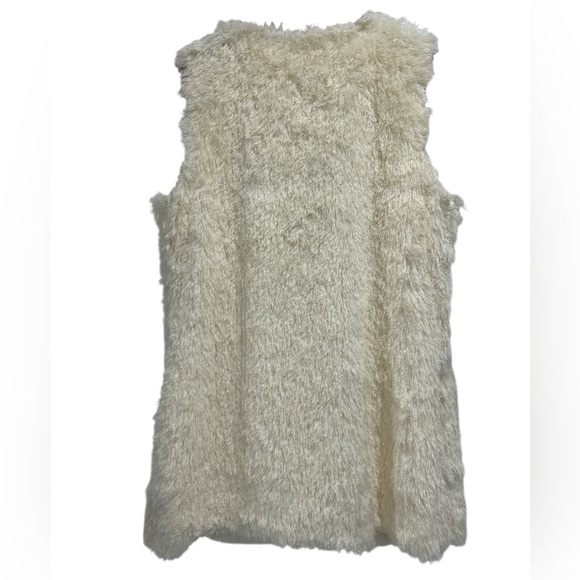 NWT Sail To Sable Faux Fur Eyelash Cream Sleeveless Cardigan Sweater Vest - S - Picture 2 of 9